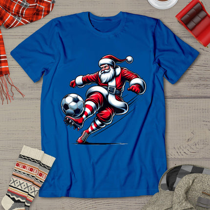Santa Plays Soccer Christmas Sports Women Men Kids T-Shirt