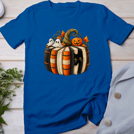 Halloween Book Lover Black Cat Ghost Pumpkin Witchy Reading T-Shirt