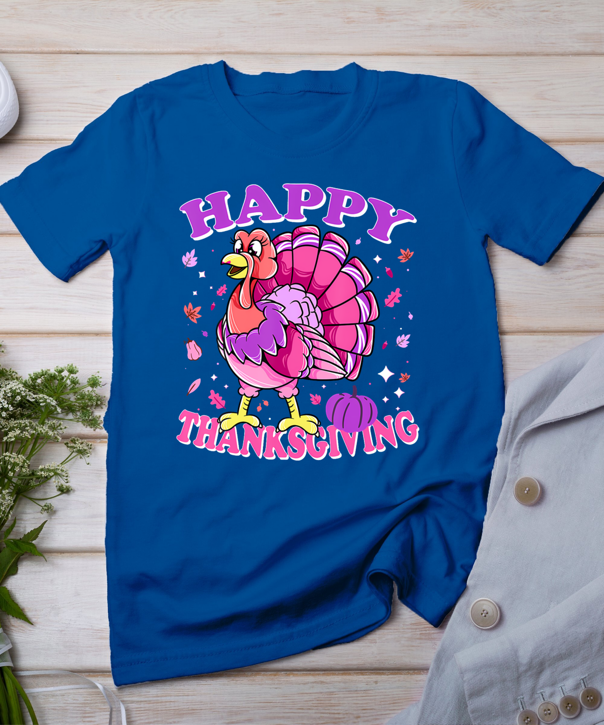 Female Turkey Happy Thanksgiving T-Shirt