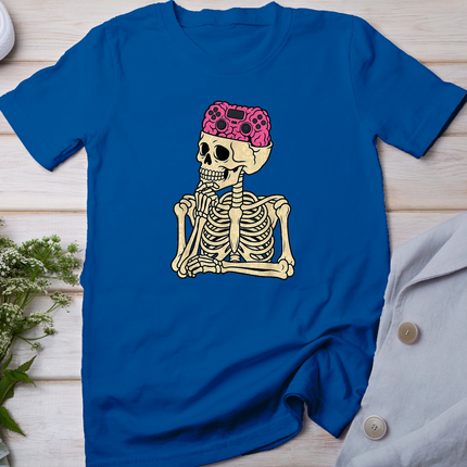 Halloween Skeleton Gamer Brain Men Teens Boys Gaming Boys T-Shirt