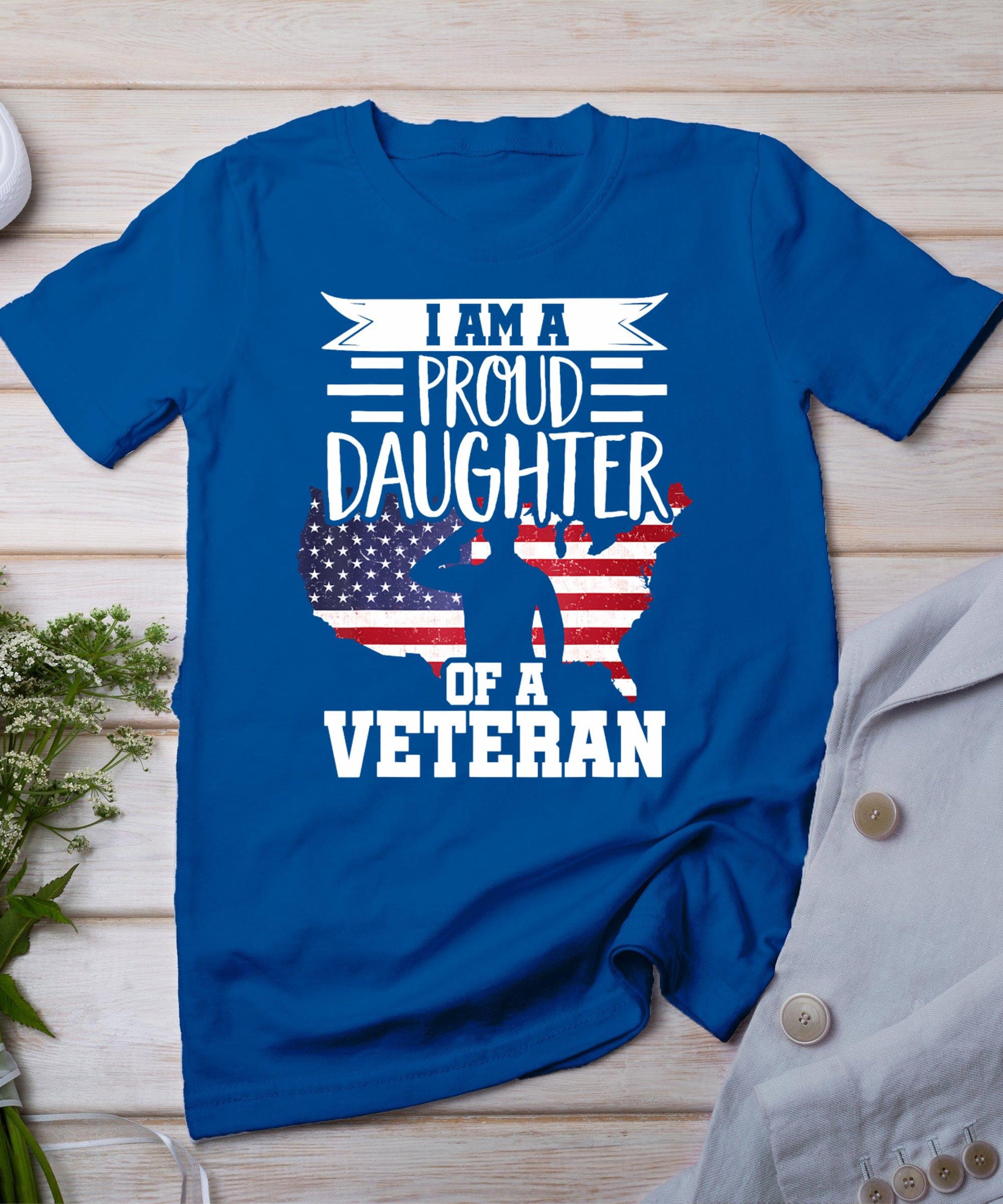 Proud Daughter Veteran Nothing Scares Patriotic Veterans Day T-Shirt