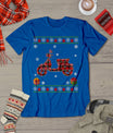 Scooters Red Plaid Xmas Lights Ugly Christmas T-Shirt