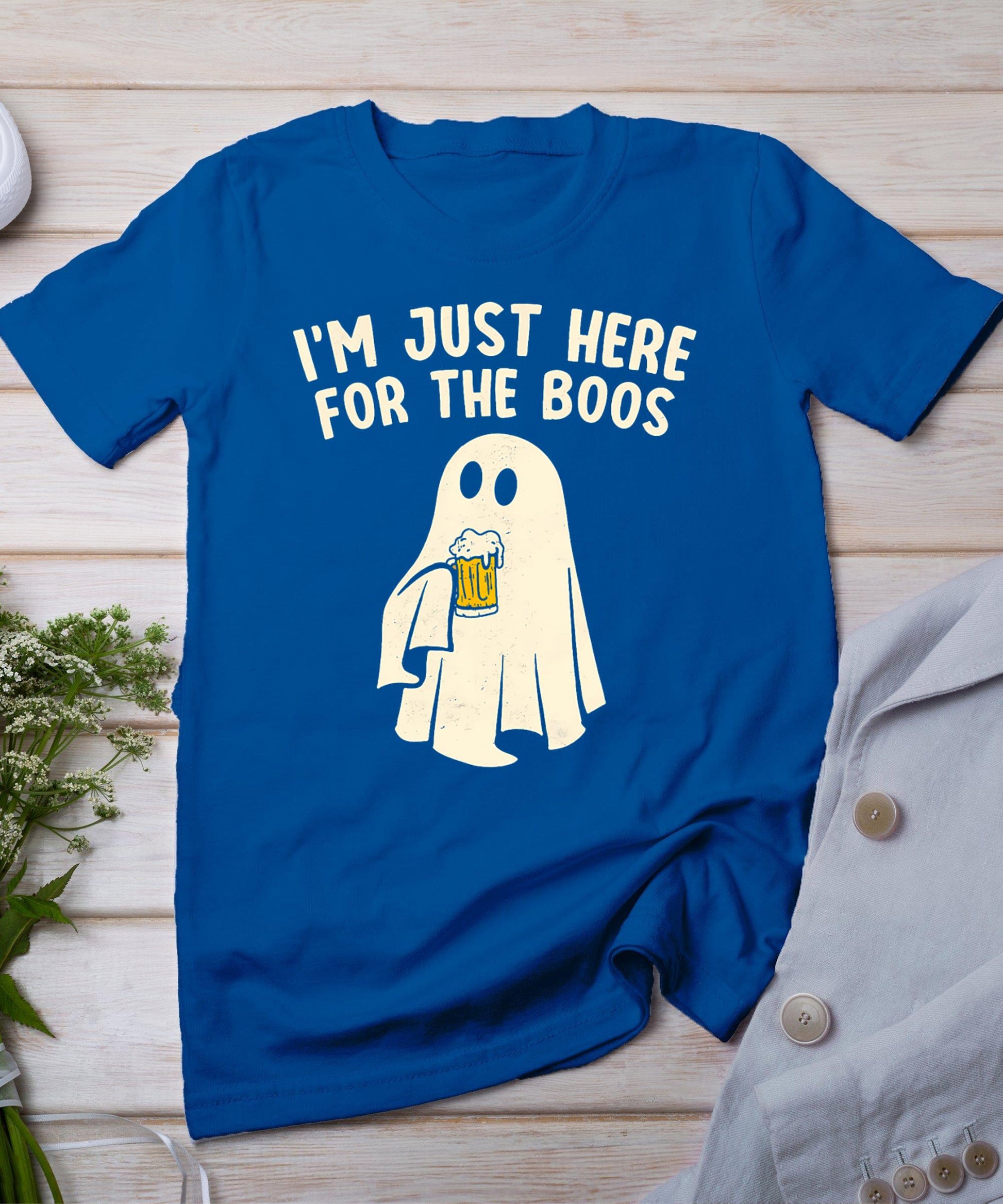 Funny I'm Just Here For The Boos Halloween Costumes Ghost T-Shirt