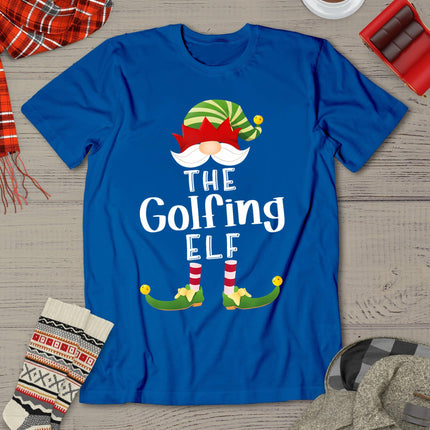 Golfing Elf Group Christmas Funny Pajama Party T-Shirt
