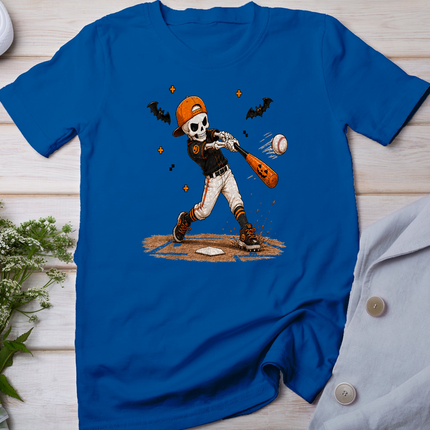 Halloween Skeleton Baseball Costume Funny Men Boys Kids T-Shirt