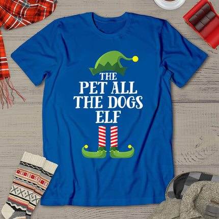 Pet All The Dogs Elf Matching Family Group Christmas Pajama T-Shirt