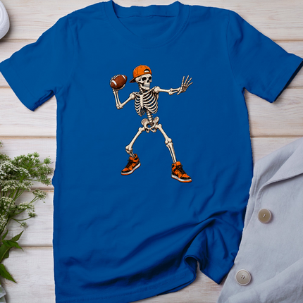 Funny Skeleton Playing Football Halloween Men Boys Kids T-Shirt