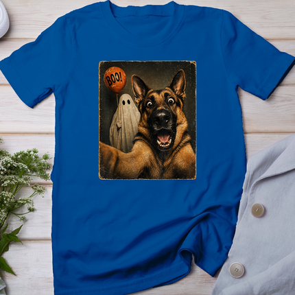 German Shepherd Halloween Ghost Selfie Boo Dog Meme Graphic T-Shirt
