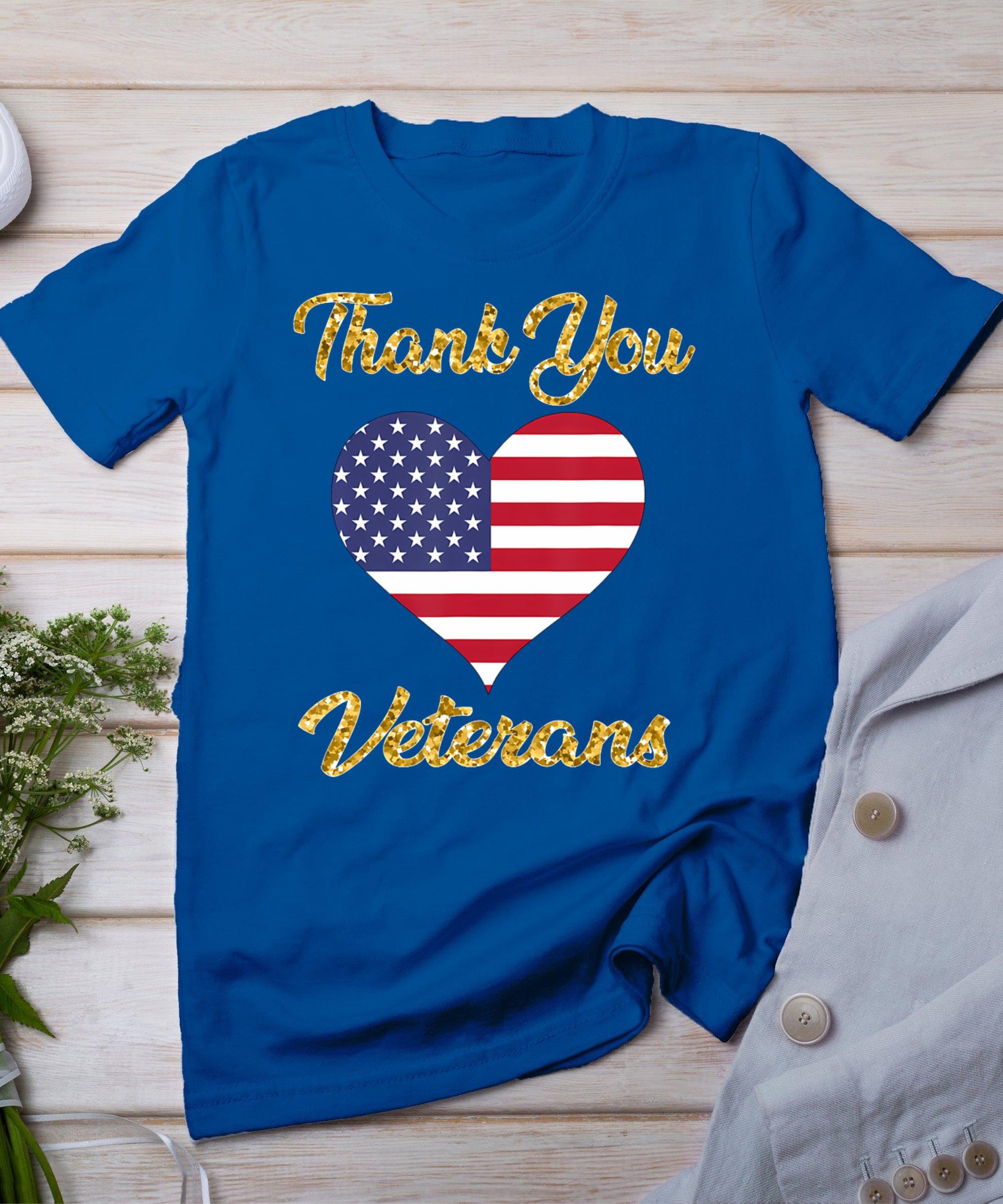 Veterans Day With American Flag For Men Dad Women Kids T-Shirt