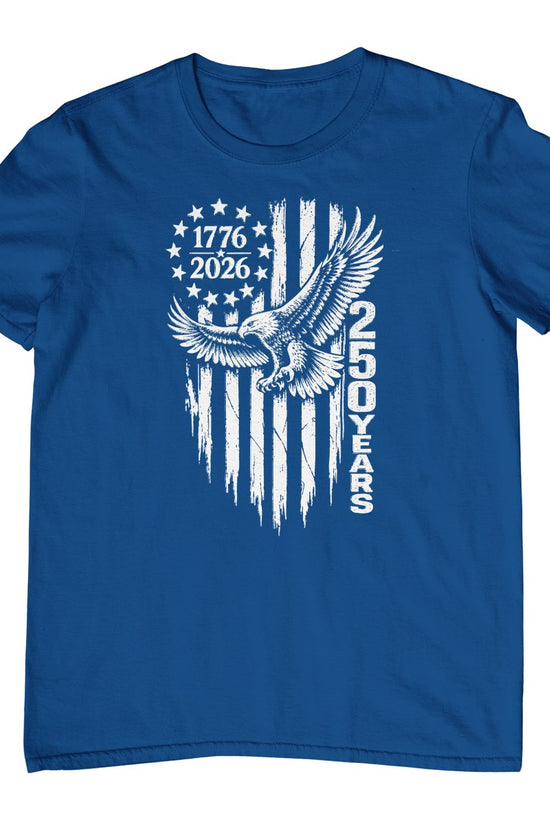 1776 2026 250 Years Patriotic Eagle American Flag T-Shirt