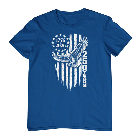 1776 2026 250 Years Patriotic Eagle American Flag T-Shirt