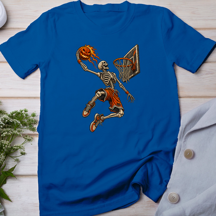 Funny Halloween Skeleton Playing Basketball T-Shirt