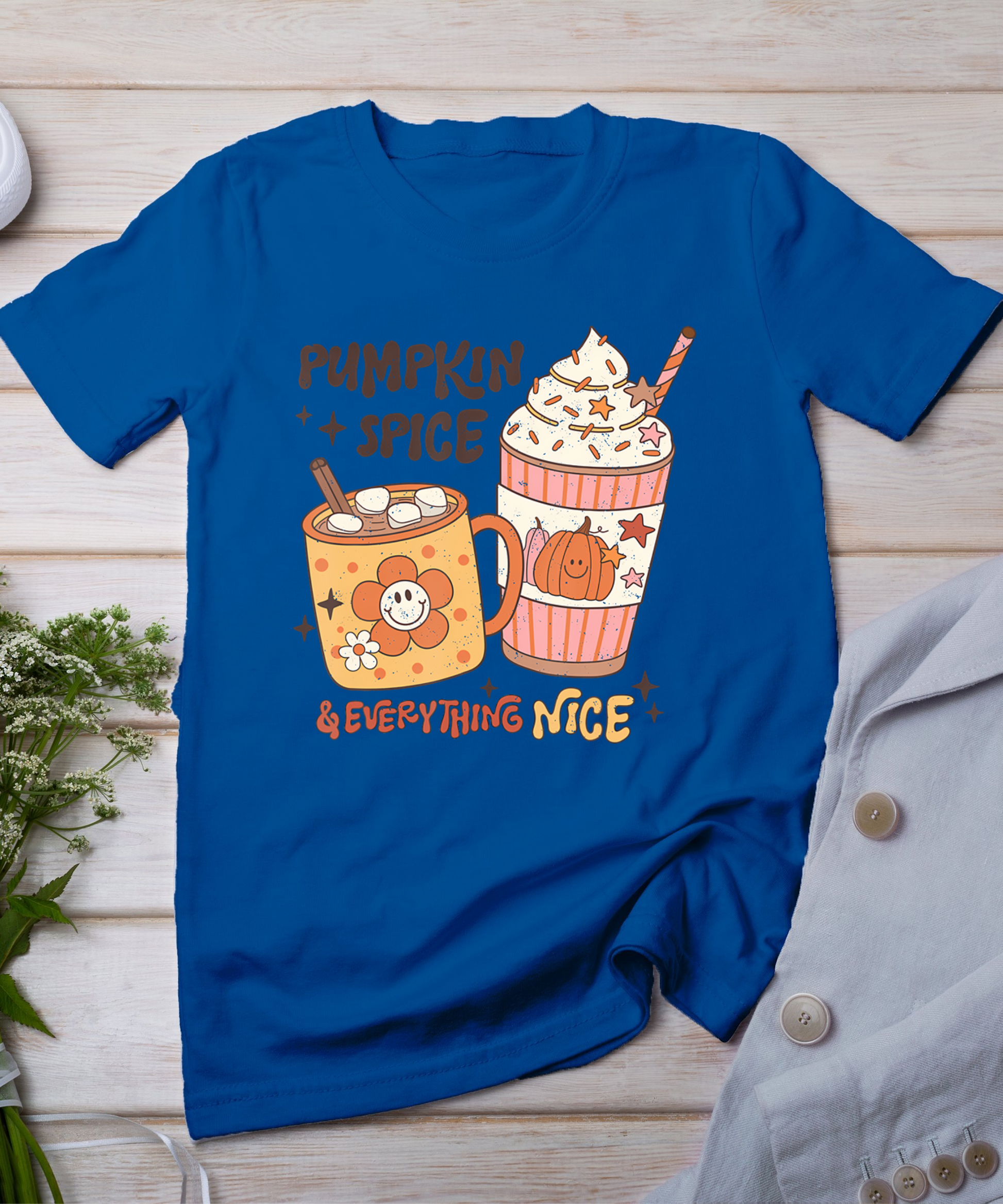 Fall Coffee Pumpkin Spice Latte Iced Warm Cozy Autumn Orange T-Shirt