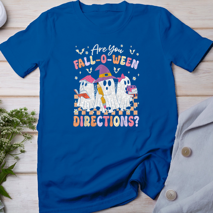 Are You Fall O Ween Directions Funny Teacher Halloween Ghost T-Shirt