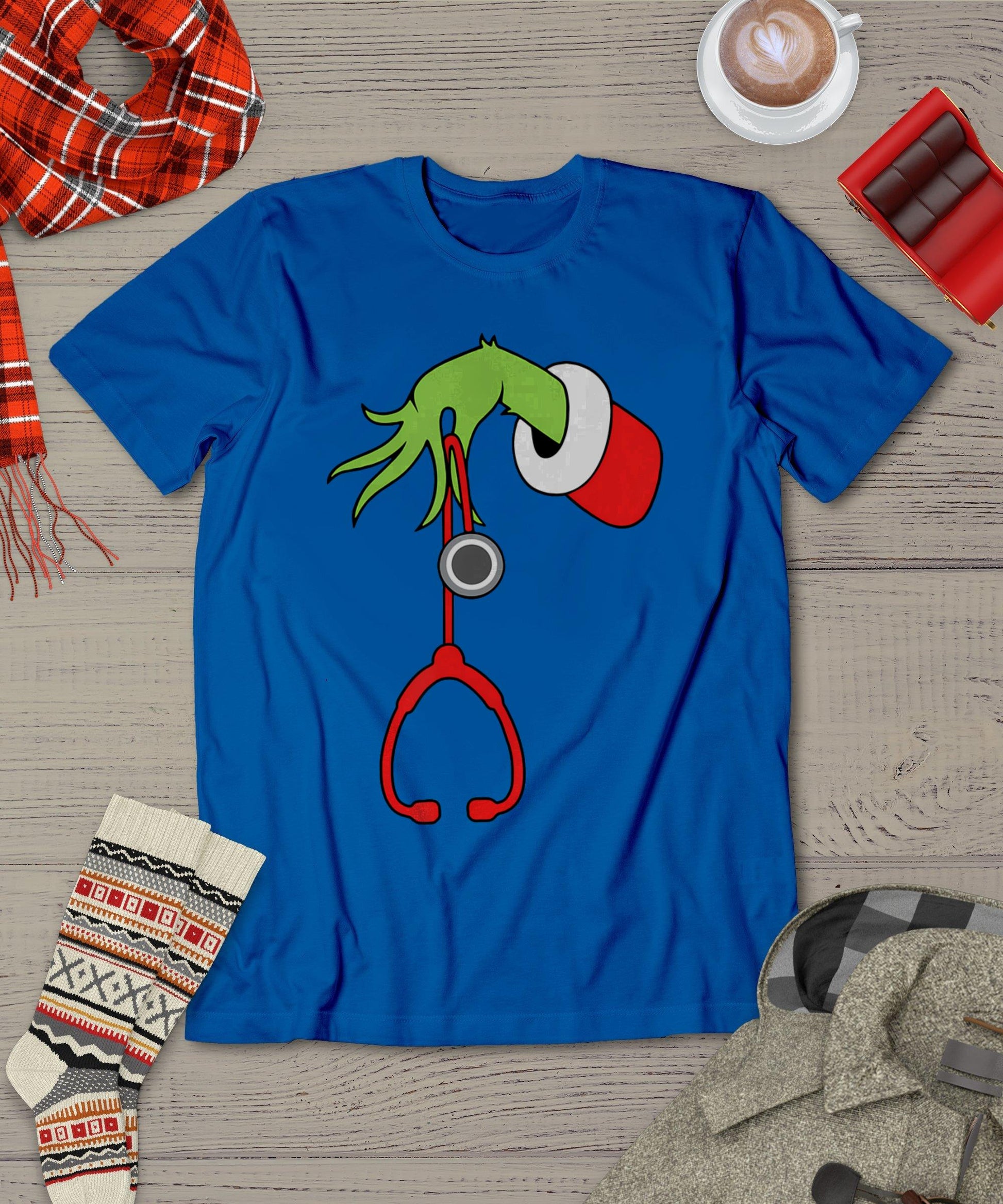 Nurse Christmas Stethoscope Nurses Xmas Pajamas Pjs Women T-Shirt