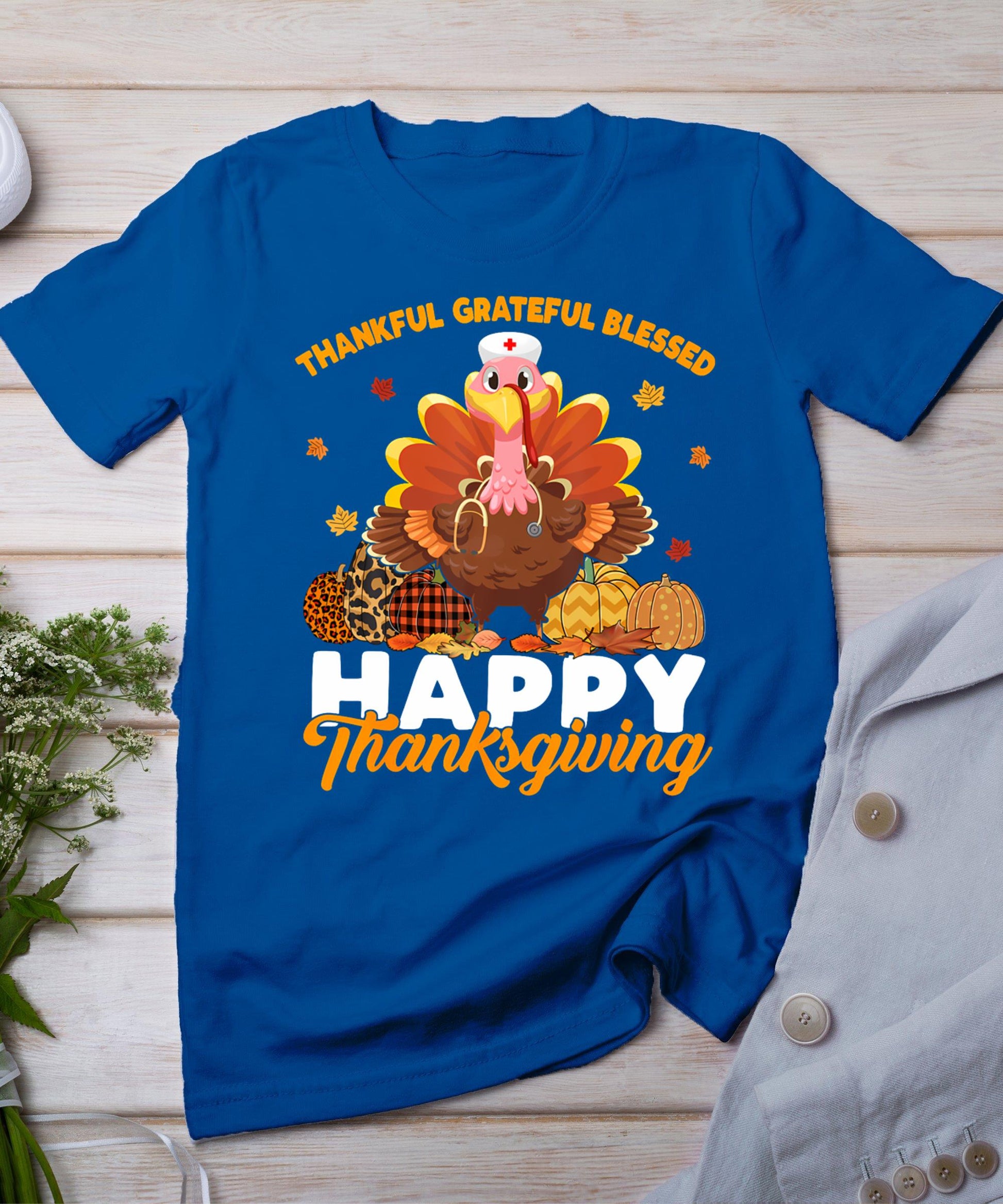 Turkey Nurse Life Thanksgiving Holiday Fall Nursing Scrub Er T-Shirt