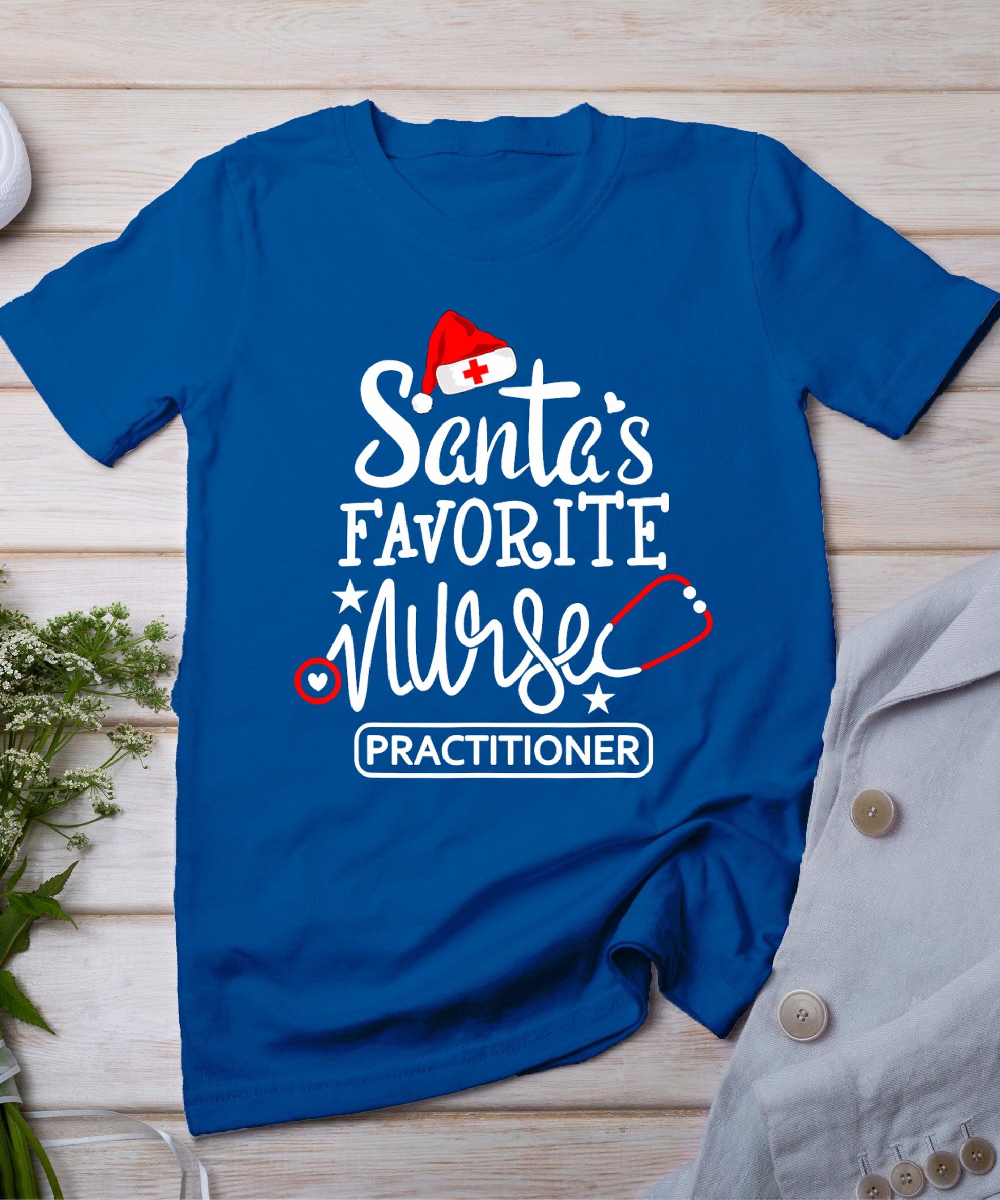 Santa's Favorite Nurse Practitioner Christmas Np Rn Nursing T-Shirt