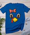 Cute Turkey Face Ribbon Thanksgiving Kid Toddler Girls Women T-Shirt