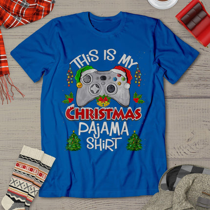 This Is My Christmas Pajama Santa Hat Gamer Video Games T-Shirt