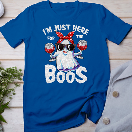 I'm Just Here For The Boos Halloween Women Ghost Cute Funny T-Shirt