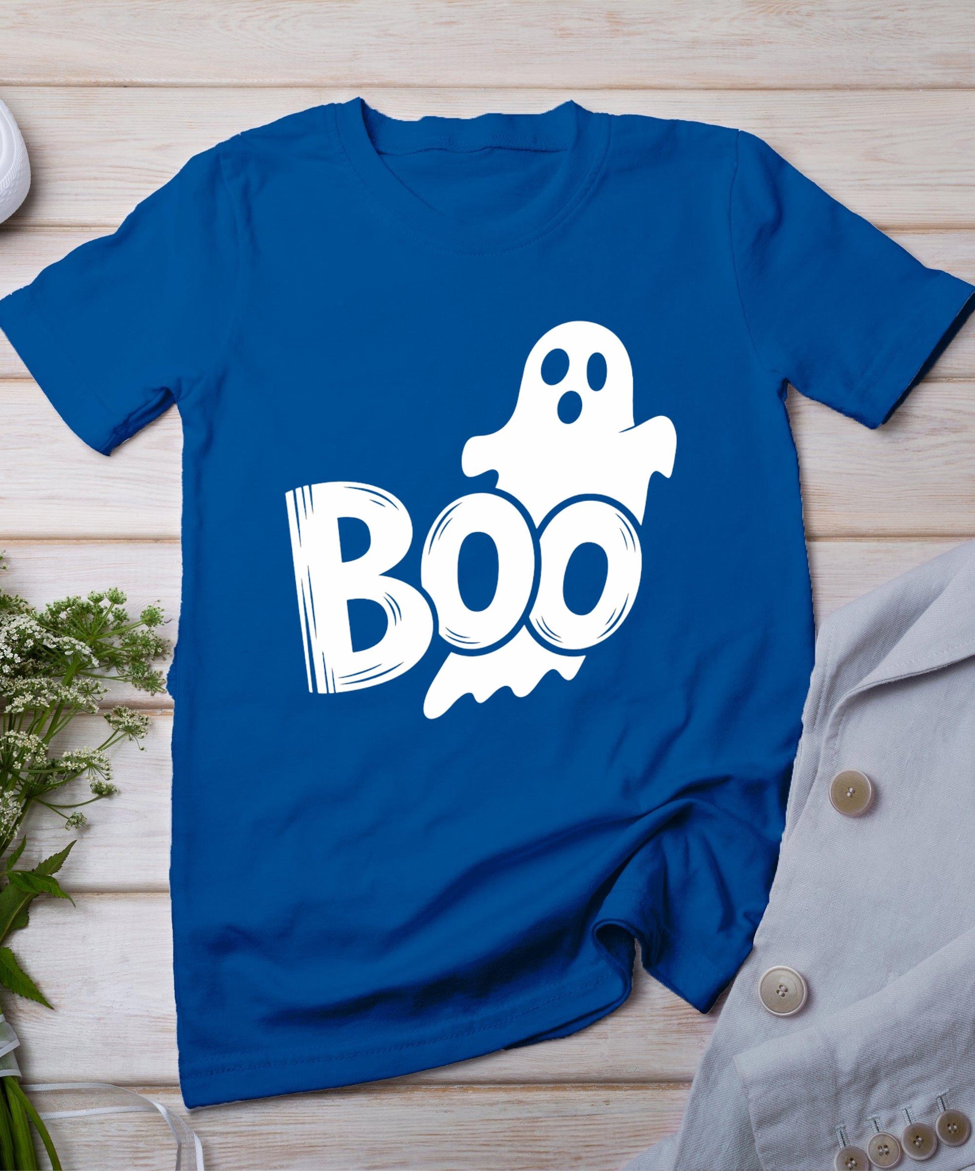 Funny Boo Ghost Retro Halloween Costume Men Women T-Shirt