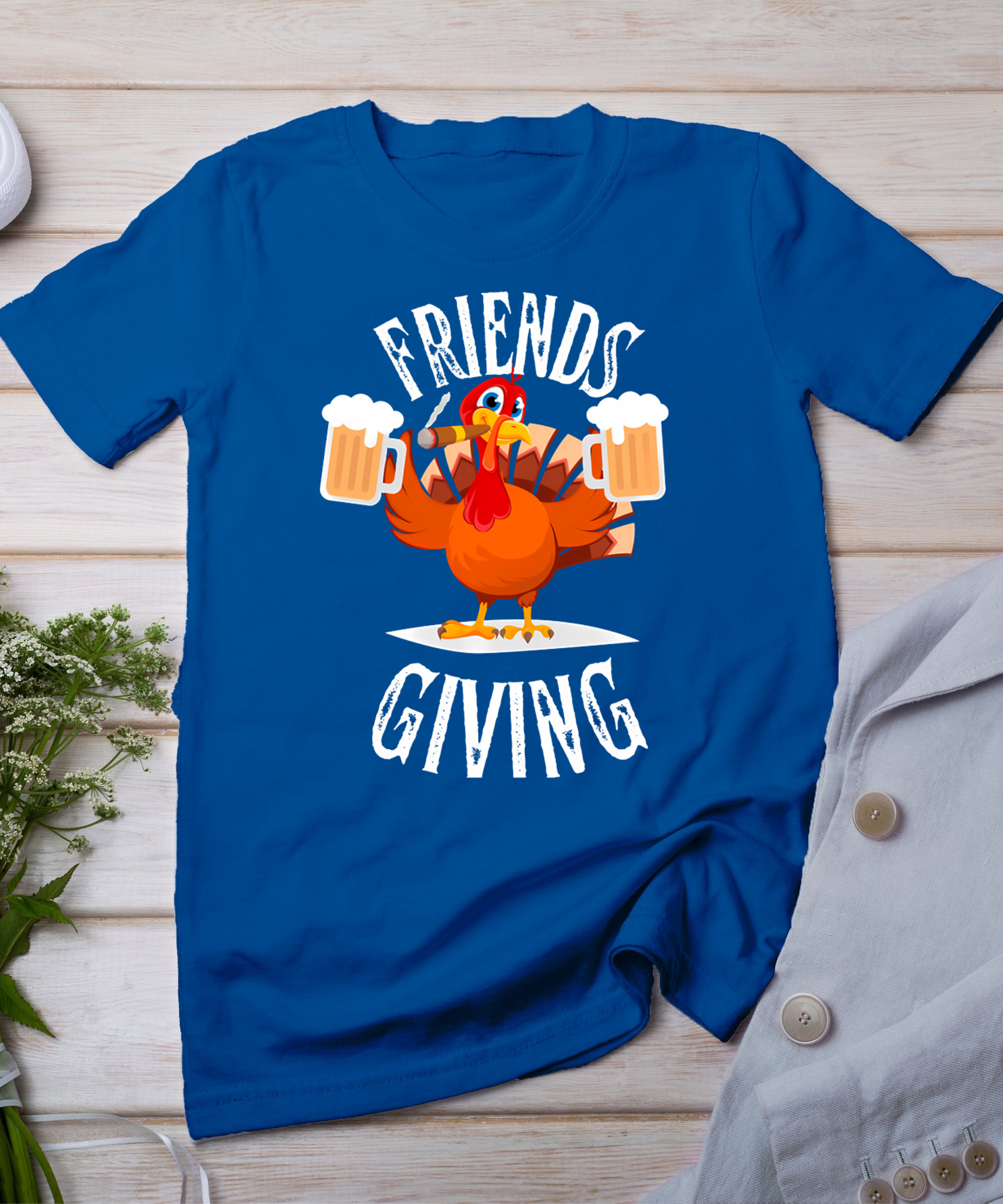 Happy Friendsgiving Turkey Friends Giving Funny Thanksgiving T-Shirt