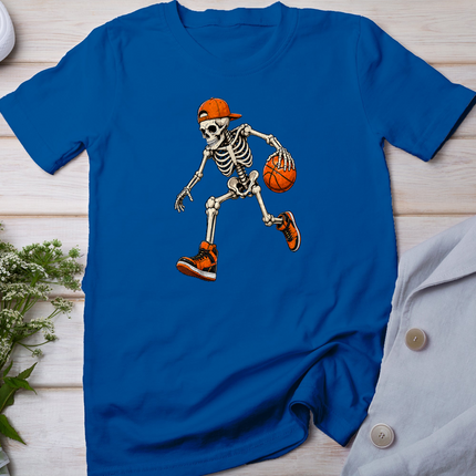 Funny Skeleton Playing Basketball Halloween Men Boys Kids T-Shirt