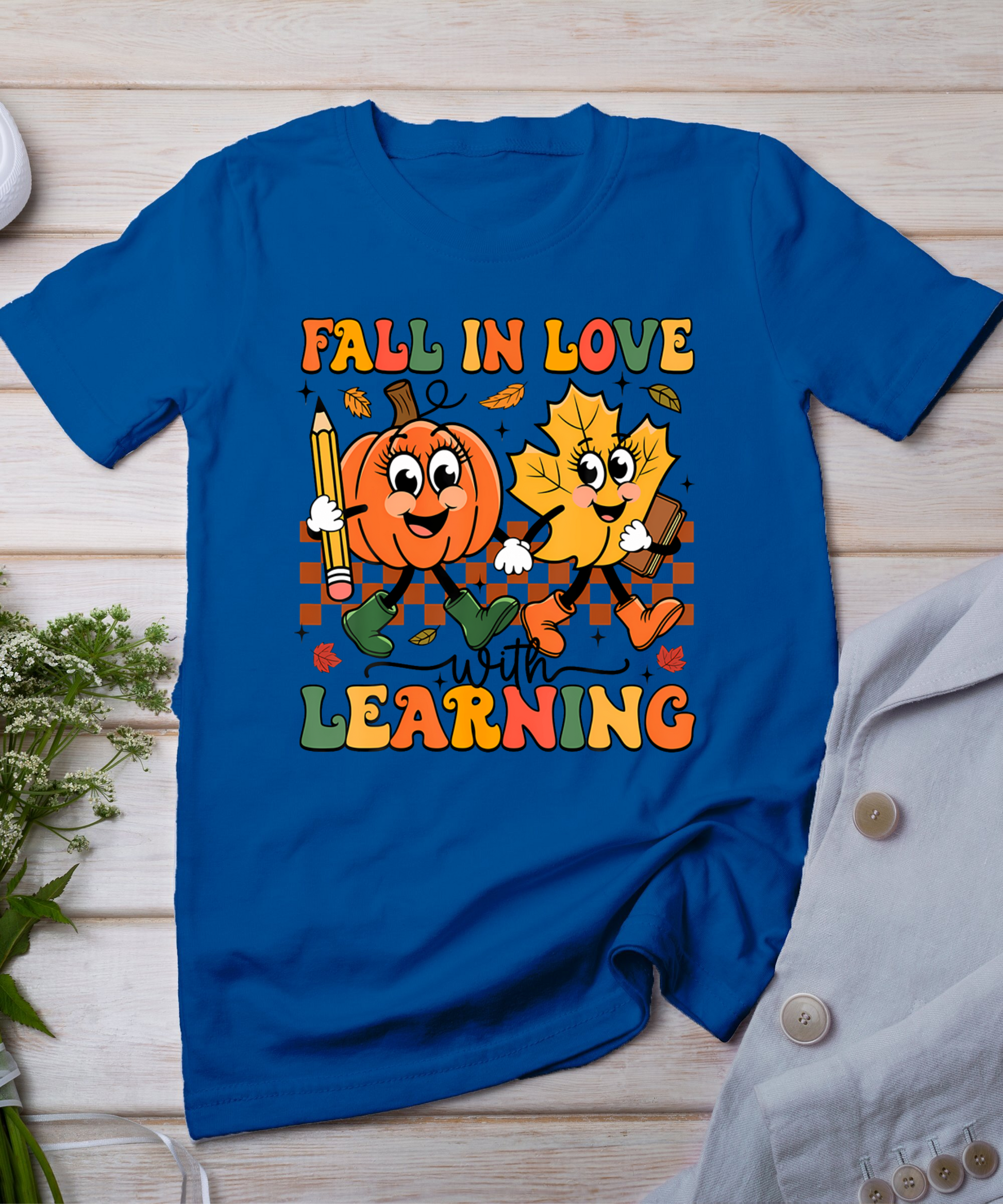 Fall In Love With Learning Thanksgiving Teacher Student T-Shirt