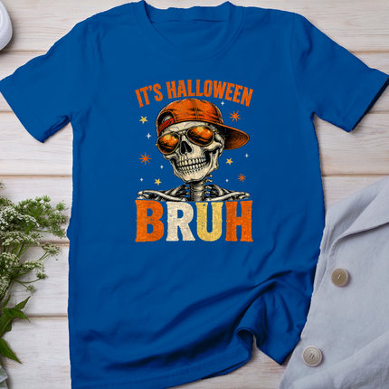Bruh It's Halloween Funny Skeleton Trick Or Treat Boys Kids T-Shirt