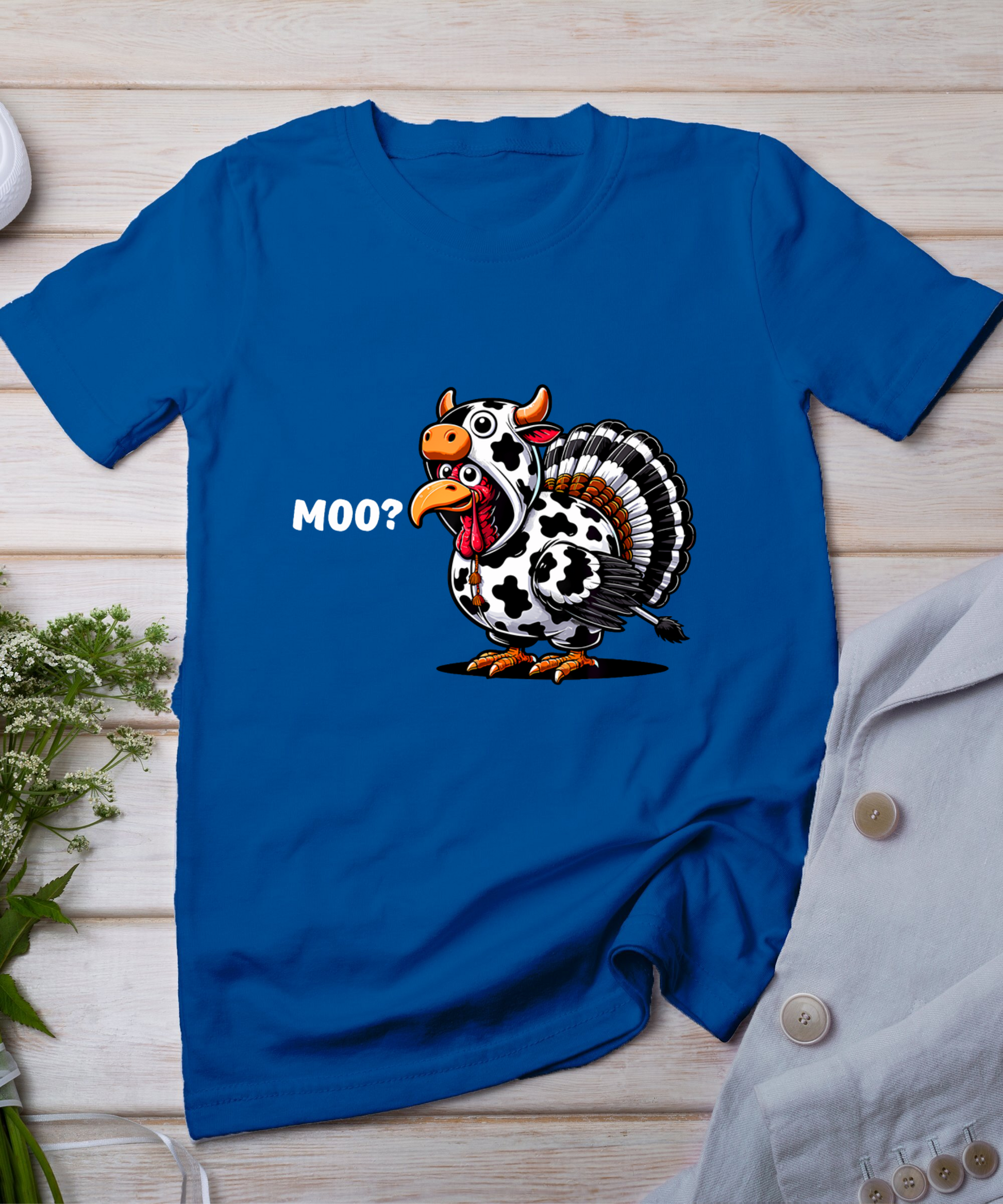 Turkey Moo Funny Thanksgiving T-Shirt