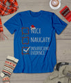 Nice Naughty Insufficient Evidence Christmas List Santa Claus T-Shirt