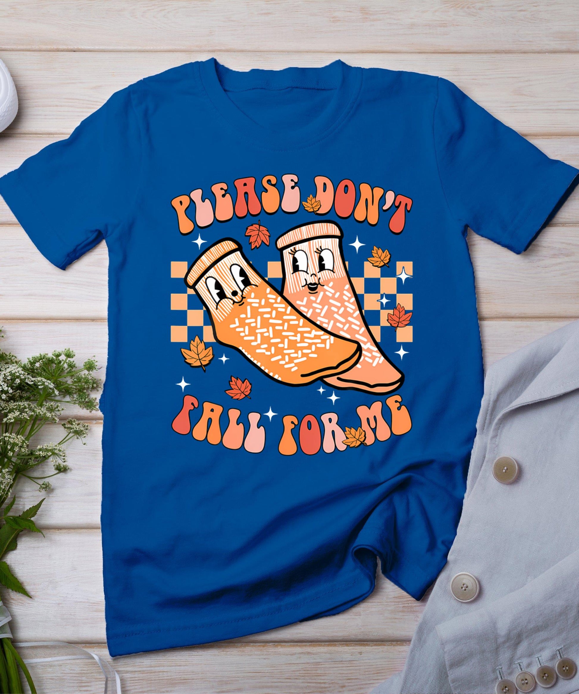 Nurse Retro Autumn Non Slip Socks Please Don't Fall For Me T-Shirt