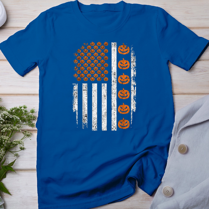 Patriotic Halloween American Flag Jack O Lantern USA Men T-Shirt