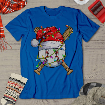 Santa Sports Design For Men Boys Christmas Baseball Player T-Shirt