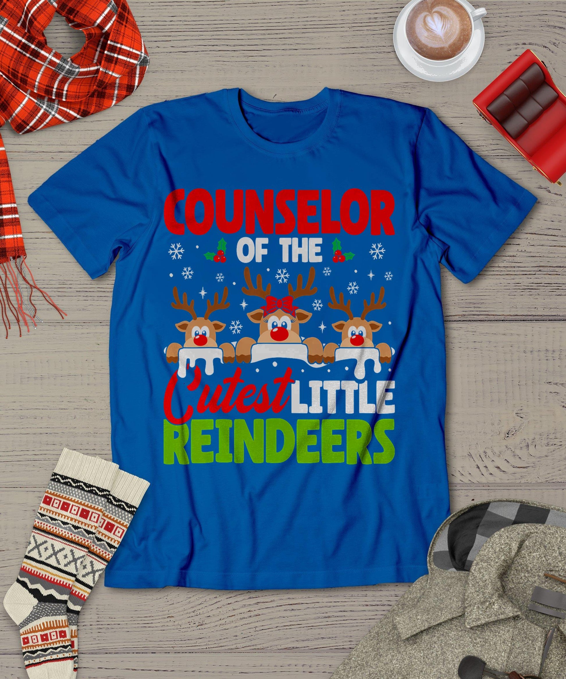 Counselor Of The Cutest Reindeers Christmas Counselor T-Shirt