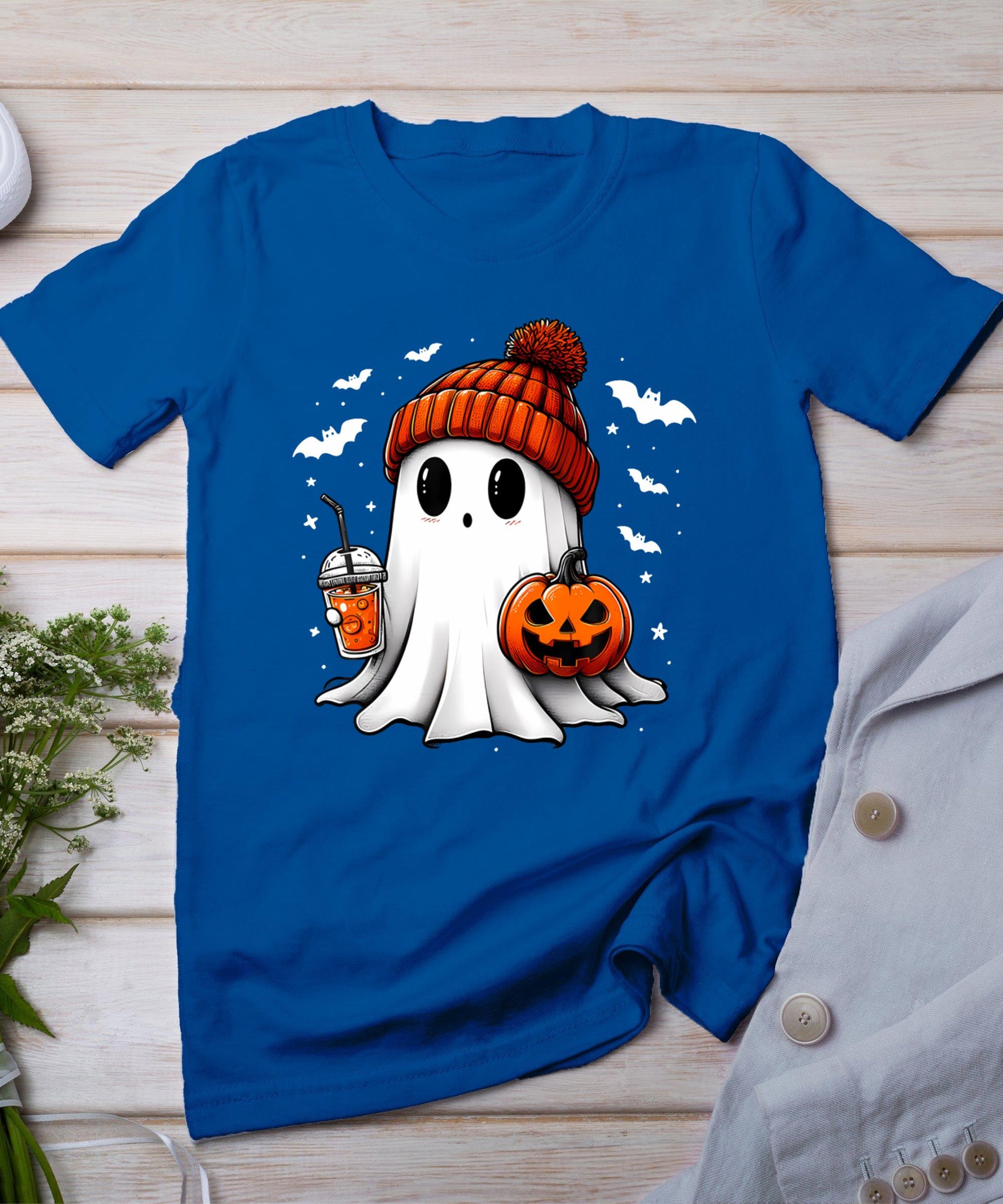 Cute Halloween Ghost Drink Pumpkin T-Shirt