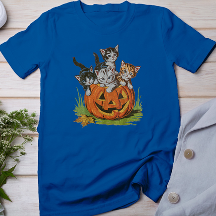 Halloween Vintage 90s Cat Pumpkin Spooky Season Men Women T-Shirt