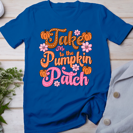 Retro Take Me To The Pumpkin Patch Flowers Fall Thanksgiving T-Shirt