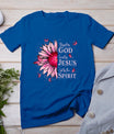 Blessed By God - Loved By Jesus Pink Sunflower T-Shirt