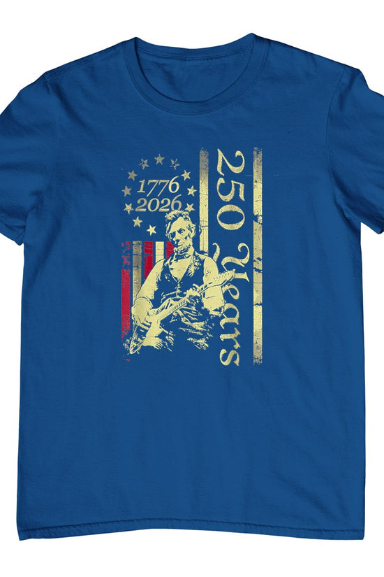 Vintage Abraham Lincoln Abe Lincoln Playing Guitar 250 Years T-Shirt