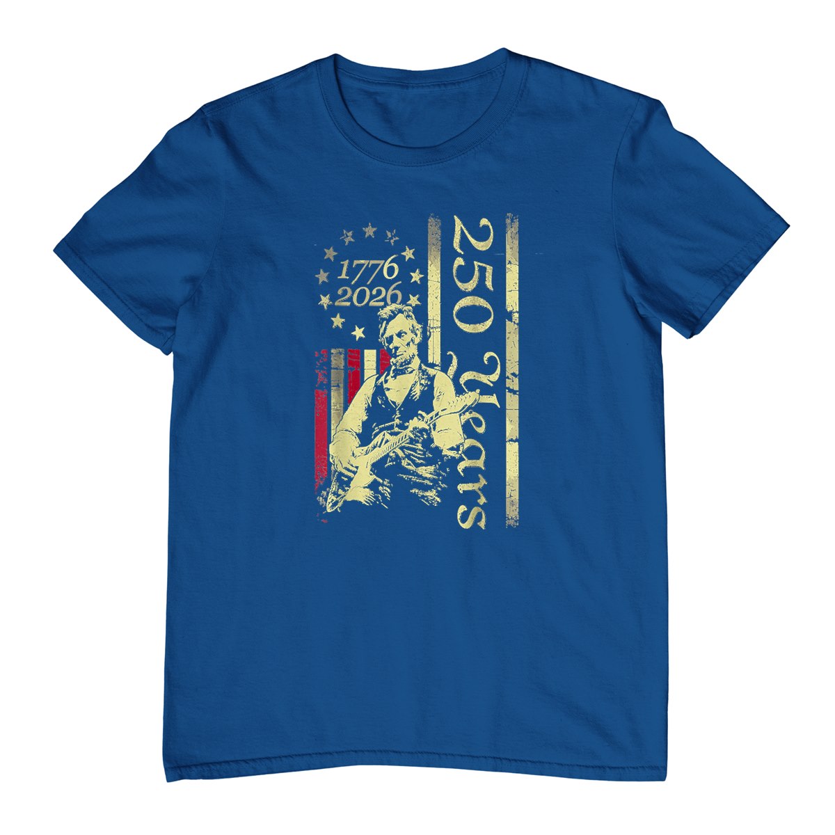 Vintage Abraham Lincoln Abe Lincoln Playing Guitar 250 Years T-Shirt