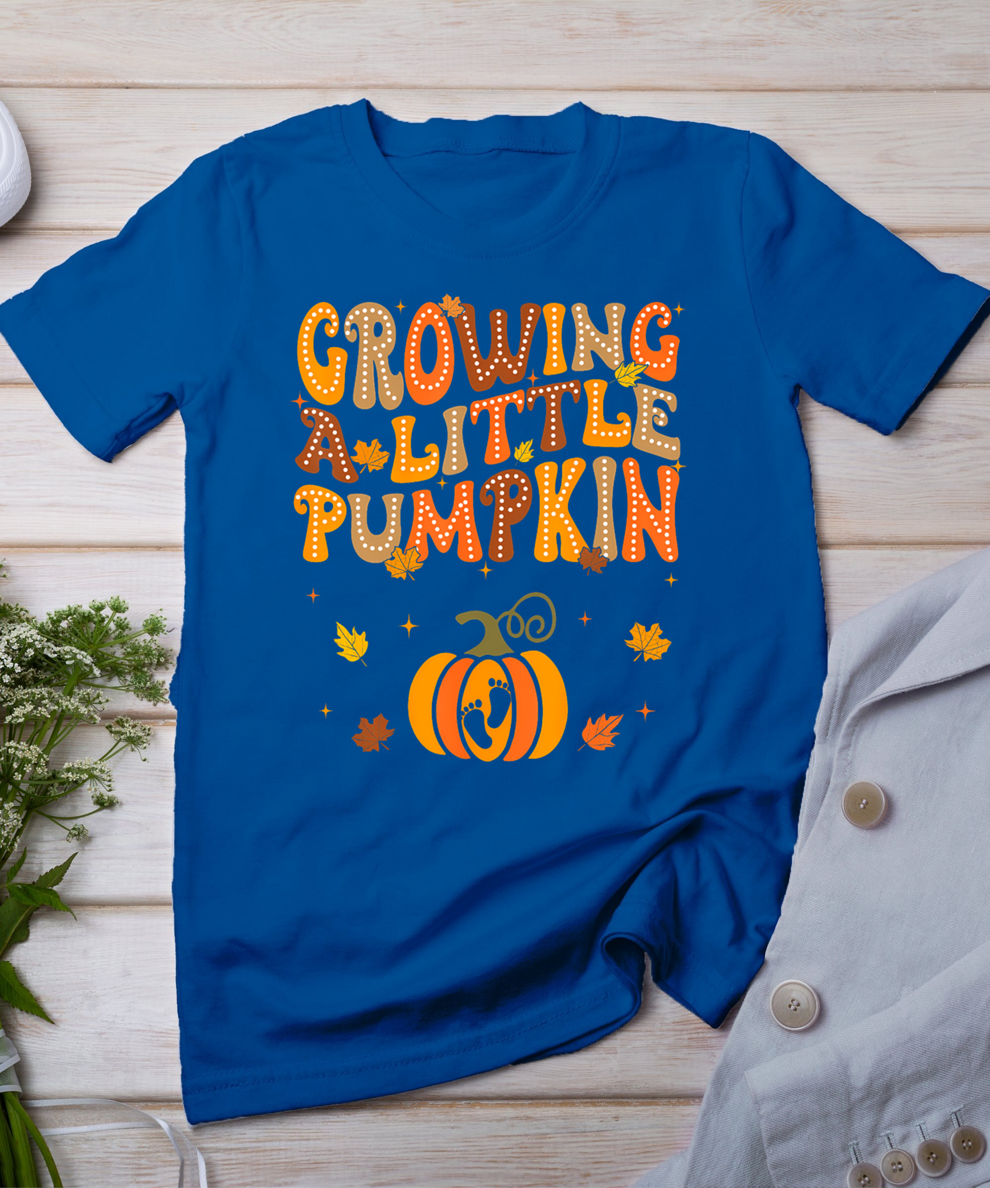 Vintage Growing A Little Pumpkin Thanksgiving Pregnancy T-Shirt