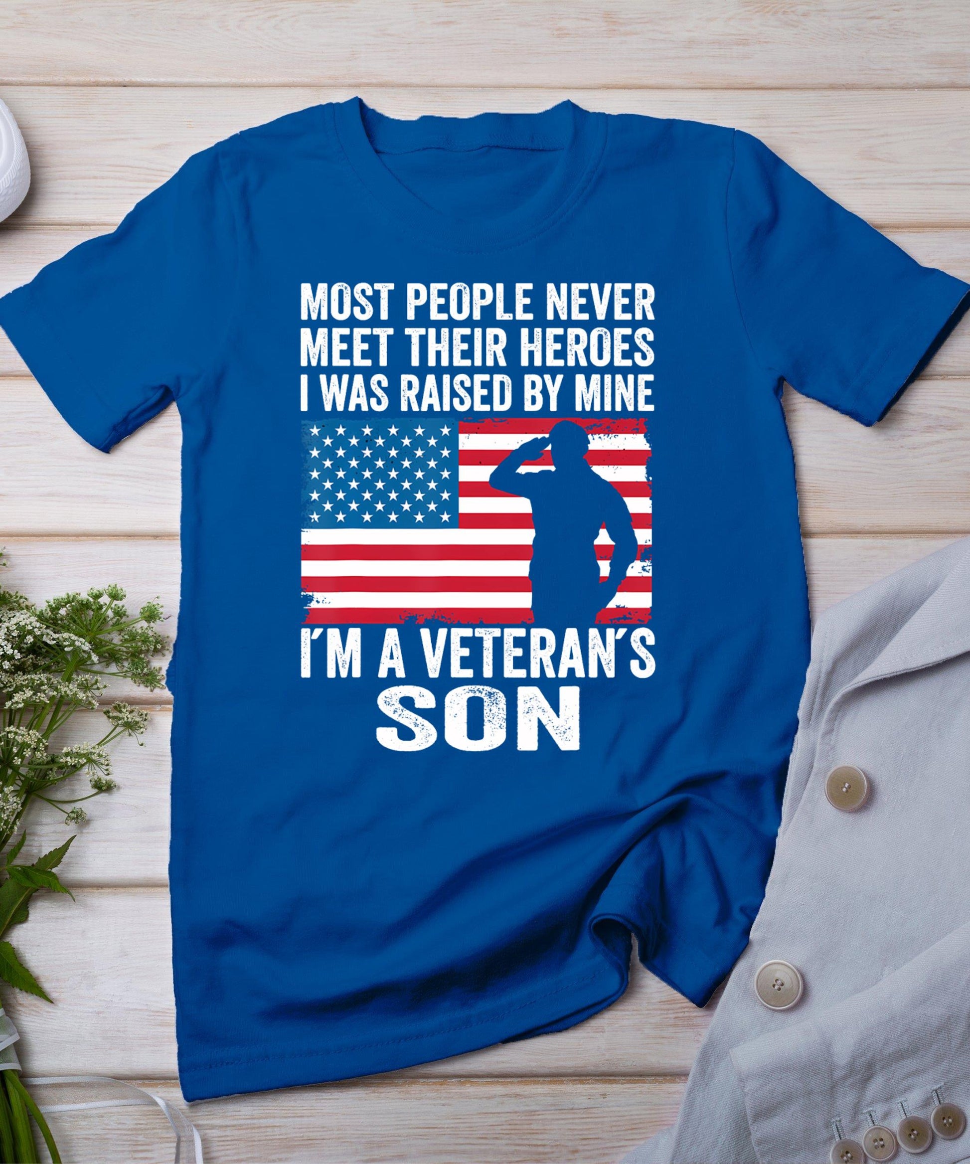 American Proud Veteran Son Veterans Day Memorial Day T-Shirt