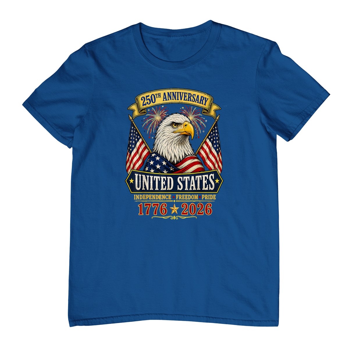 USA Independence 250th Anniversary 1776 2026 Patriotic Eagle T-Shirt