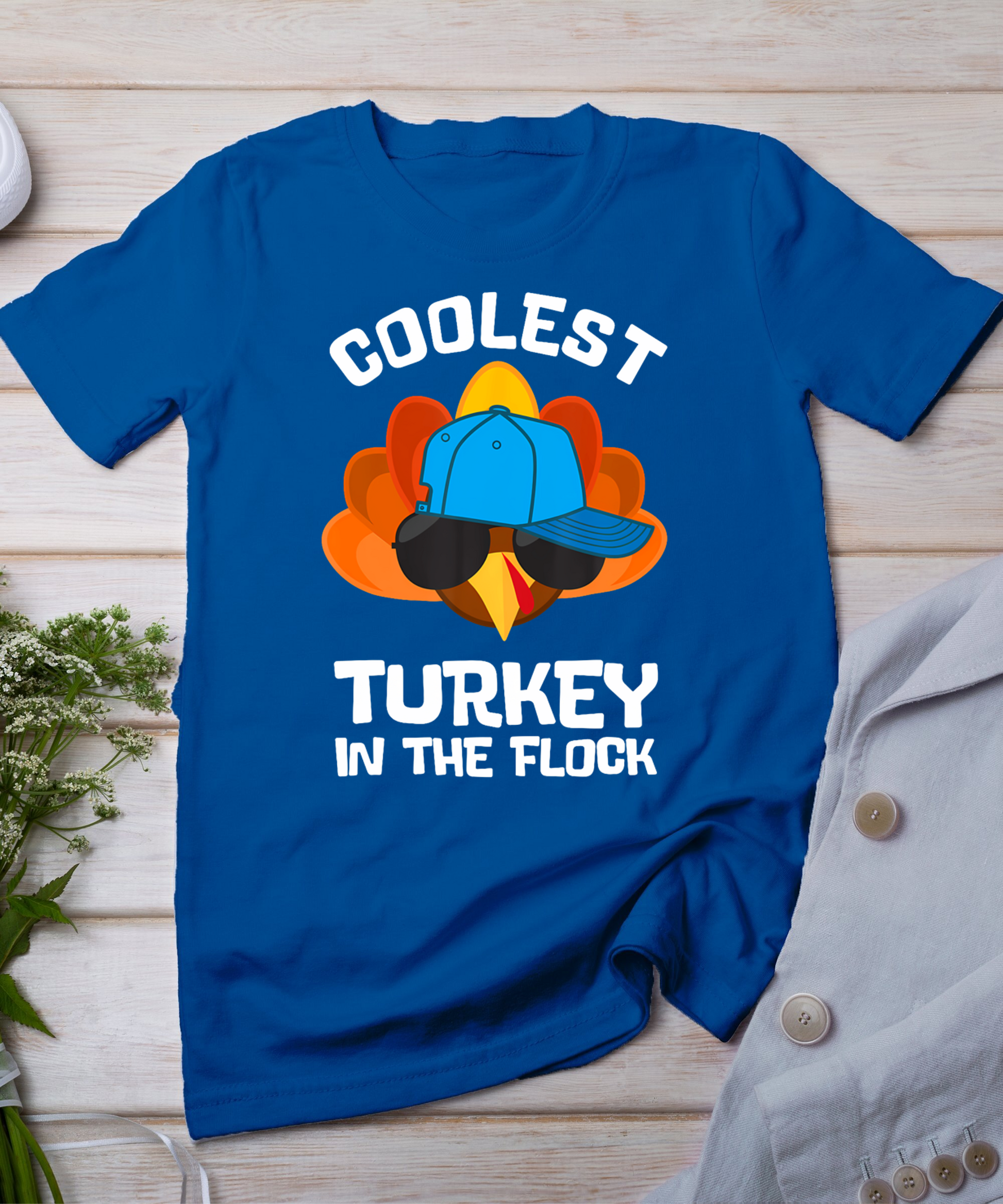 Coolest Turkey - Thanksgiving Toddler Kids Girls Boys Turkey T-Shirt