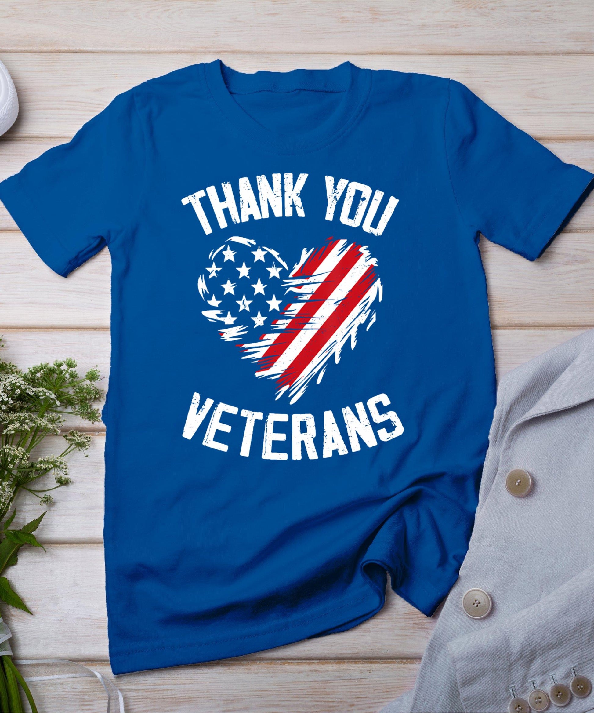 Thank You Veterans Patriotic American Flag Veterans Day 2024 T-Shirt