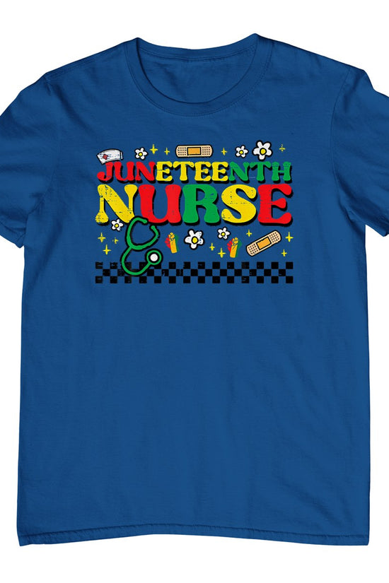 Juneteenth Nurse Groovy Retro African Scrub Top Black Women T-Shirt