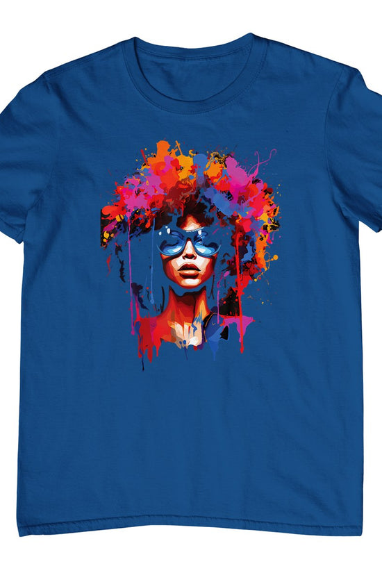 Womens Black Queen Dripping Afro Melanin Juneteenth T-Shirt