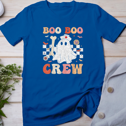 Groovy Boo Crew Nurse Ghost Nursing Medical Halloween Scrub T-Shirt