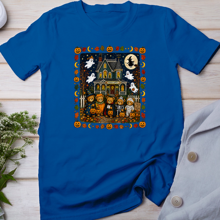 Cute Halloween Teddy Bears House Scene T-Shirt